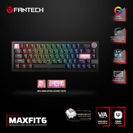 Tastatura Mehanicka Gaming Fantech MK920 RGB Maxfit 6 Wireless black (crni) (Brown switch).