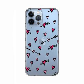 Silikonska futrola PRINT Skin - iPhone 13 Pro Max 6.7 Hearts Pattern.