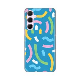 Silikonska futrola PRINT - Samsung A356 Galaxy A35 5G 5G Happy Lines  blue.