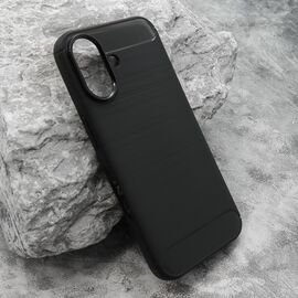 Silikonska futrola BRUSHED - iPhone 16 (6.1) crna (MS).