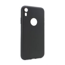 Silikonska futrola Skin - iPhone XR mat crna (sa otvorom za logo).