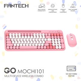 Combo mis tastatura wireless Fantech WK-899 GO mochi101 pink.