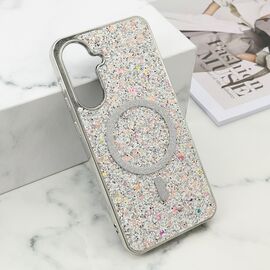 Futrola GLAM GLOW MagSafe - Samsung A366 Galaxy A36 5G srebrna (MS).