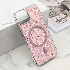 Futrola GLAM GLOW MagSafe - iPhone 13 (6.1) roze (MS).