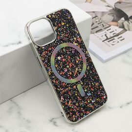 Futrola GLAM GLOW MagSafe - iPhone 13 (6.1) crna (MS).