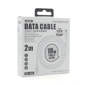 Data kabl REMAX RC-183 PD 20W Type C na iPhone lightning 2m beli.