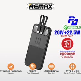 Univerzalna Back Up Baterija prenosiva baterija REMAX Stervui Series RPP-619 PD 20W+ QC 22.5W 10000mAh crni.