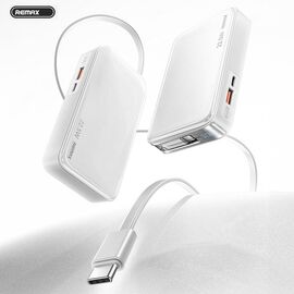 Univerzalna Back Up Baterija prenosiva baterija REMAX FCP-25 Fast Charging 22.5W(teleskopski kabl) Type-C 10000mAh beli.
