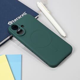 Silikonska futrola Teracell Giulietta Magsafe - iPhone 17 tamno zelena.