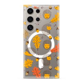 Futrola silikonska print MagSafe - Samsung S928 Galaxy S24 Ultra 5G leaves (MS).