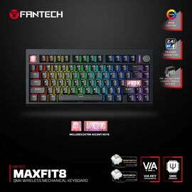 Tastatura Mehanicka Gaming Fantech MK921 Maxfit 8 Wireless black (crni) brown switch.