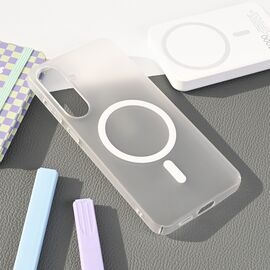 Futrola Magsafe mat PC - Samsung S936 Galaxy S25 Plus bela.