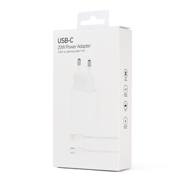 Kucni punjac PD Fast charger 20W - iPhone 11-14 sa PD lightning kablom CE beli.