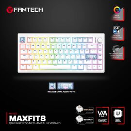Tastatura Mehanicka Gaming Fantech MK921 Maxfit 8 Wireless white (beli) brown switch.