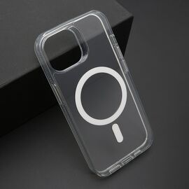 Futrola COLOR FRAME MagSafe - iPhone 15 srebrna (providna) (MS).