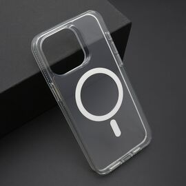 Futrola COLOR FRAME MagSafe - iPhone 15 Pro Max (6.7) srebrna (providna) (MS).