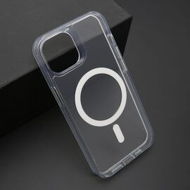 Futrola COLOR FRAME MagSafe - iPhone 14 (6.1) srebrna (providna) (MS).