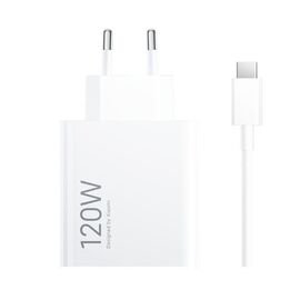 Kucni punjac Xiaomi HyperCharge 120W sa USB na Type C kablom beli EU.