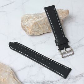 Narukvica kozna klasik - smart watch Samsung 4, 5 20mm siva kopca crna.