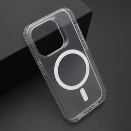 Futrola COLOR FRAME MagSafe - iPhone 15 Pro (6.1) srebrna (providna) (MS).