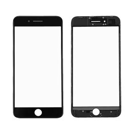 Staklo touchscreen-a + frame + OCA - Iphone 8 Plus Crno (Crown Quality).