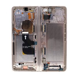 LCD displej (ekran) - Samsung F936/Galaxy Samsung F936 Galaxy Z Fold 4 + touchscreen + frame Beige Service Pack ORG/GH82-29461C.