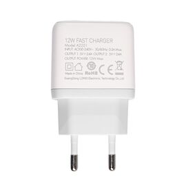Kucni punjac LDNIO A2221 2xUSB, 12W sa micro USB kablom beli.