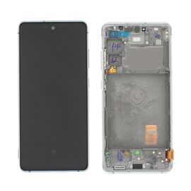 LCD displej (ekran) - Samsung G780/Galaxy S20 FE 2020 + touchscreen + frame Cloud white (beli) OLED.