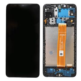 LCD displej (ekran) - Samsung A125 Galaxy A12 (GH82-24490A) + touchscreen + frame black (crni) FULL ORG-SP.