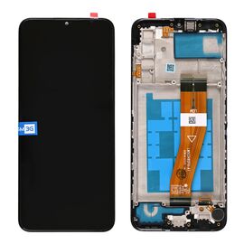 LCD displej (ekran) - Samsung A025/Galaxy A02s (GH81-20181A) (163mm) + touchscreen + frame black (crni) FULL ORG-SP.