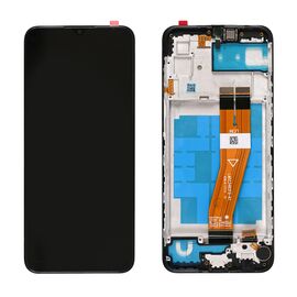 LCD displej (ekran) - Samsung A035/Galaxy A03 (GH81-21626A) (163mm) + touchscreen + frame black (crni) FULL ORG-SP.