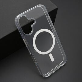 Futrola COLOR FRAME MagSafe - iphone 16 (6.1) srebrna (providna) (MS).