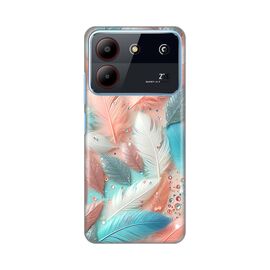 Silikonska futrola PRINT - ZTE Blade A54 Pastel Feathers.