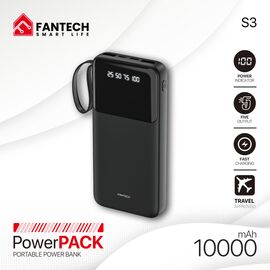Univerzalna Back Up Baterija Prenosiva baterija Fantech S3 10000mAh, 10W crni.