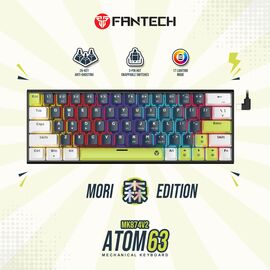 Tastatura Mehanicka Gaming Fantech MK874V2 RGB Atom 63 Mori bela (Blue switch).