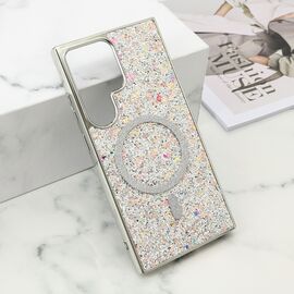 Futrola GLAM GLOW MagSafe - Samsung S928 Galaxy S24 Ultra 5G srebrna (MS).