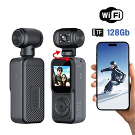 Smart akciona kamera Q5 2k sa memorijskom karticom 128Gb crna.