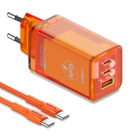 Kucni punjac MOXOM LX-HC824 60W PD Type C na Type C narandzasti (MS).