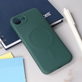 Silikonska futrola Teracell Giulietta Magsafe - iPhone 16e/17e 6.1 tamno zelena.