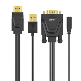 Adapter HDMI na VGA sa audio prikljuckom USB 5V/1A + jack 3.5mm 1.8m (OTN-5137) Onten (MS).