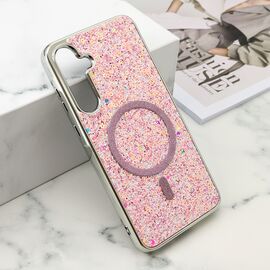 Futrola GLAM GLOW MagSafe - Samsung A556 Galaxy A55 5G roze (MS).