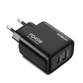 Kuciste punjaca Moxom MX-HC178 GaN USB+Type-C QC 18W PD 45W crno (MS).