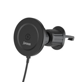 Drzac - mobilni telefon Superior SU-D102 sa bezicnim punjenjem (magnet i ventilacija) crni (MS).