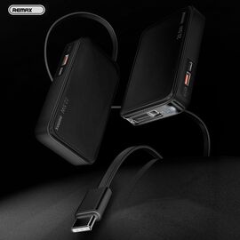 Univerzalna Back Up Baterija prenosiva baterija REMAX FCP-25 Fast Charging 22.5W(teleskopski kabl) Type-C 10000mAh crni.