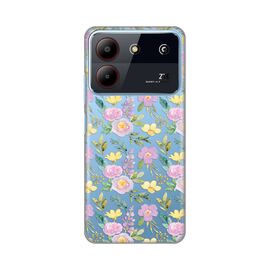 Silikonska futrola PRINT Skin - ZTE Blade A54 Soft Flowers.