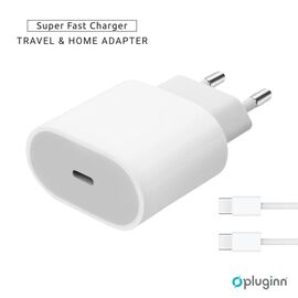 Kucni Punjac Pluginn AJ-20 A2347 EMC3621 PD Fast 20W - iPhone 11-14 sa PD Type C kablom CE beli.