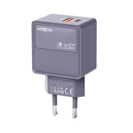 Kuciste punjaca MOXOM MX-HC286 Type C + USB 20W sivi (MS).