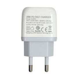 Kucni punjac LDNIO A1209C PD, 20W sa Type C na Type C kablom beli.