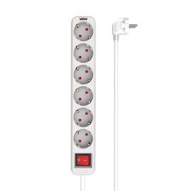 Produzni kabl sa prekidacem 6 uticnice 3m Max MPS-106SB-3M Beli.