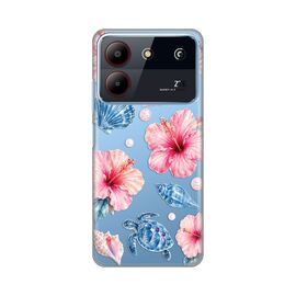 Silikonska futrola PRINT Skin - ZTE Blade A54 Hibiscus Sea.